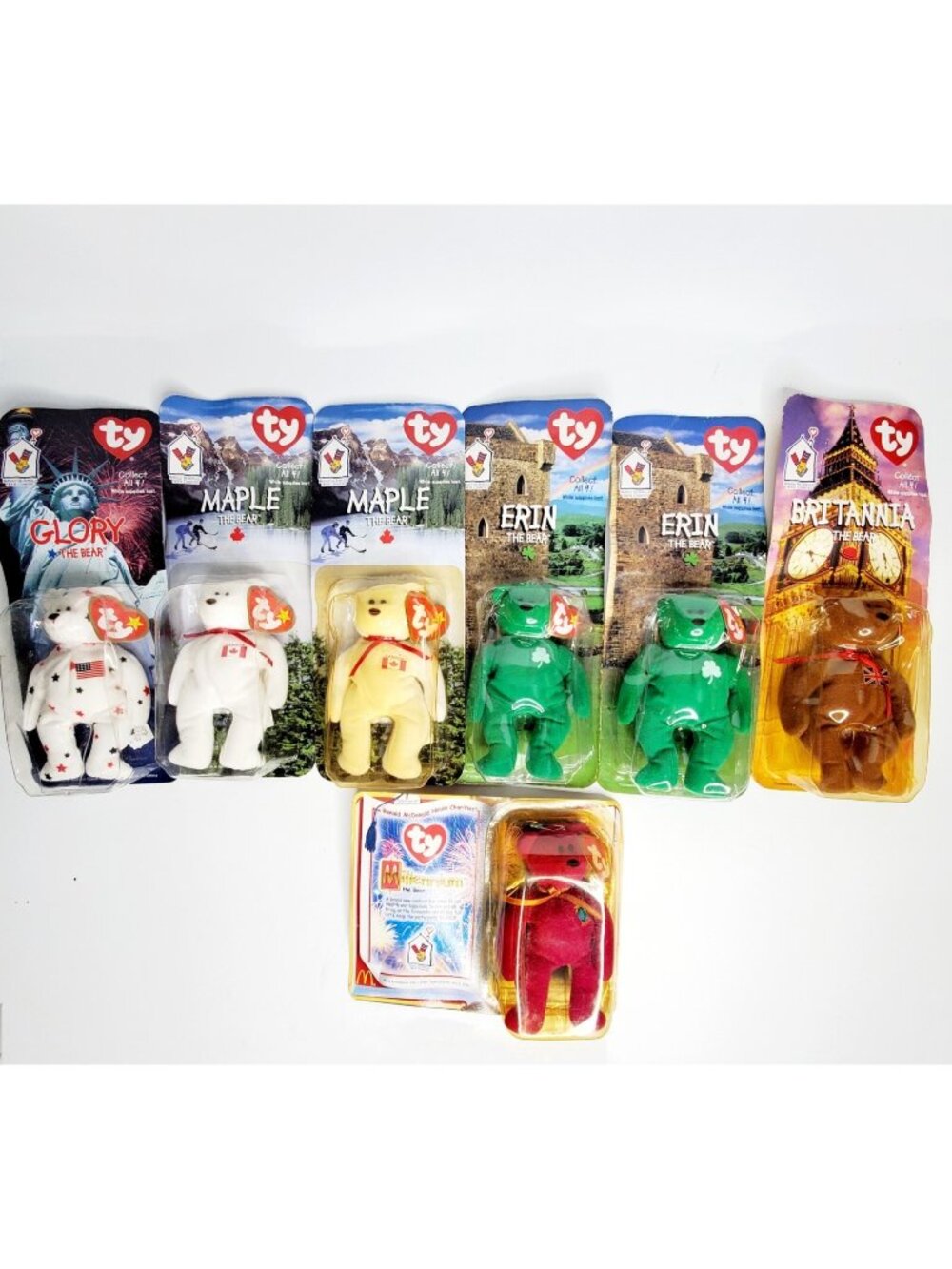 International Vintage Beanie Baby Bears McDonald's Collectable Lot  7 New In Box